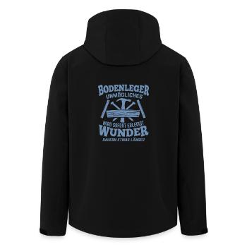 Bodenleger Unmögliches wird sofort erledigt - Recycelte Männer Softshell-Jacke von Stanley/Stella - Schwarz - Hinten - AI Model Male 185 light (185cm)