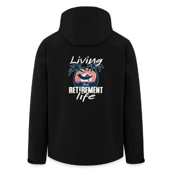 Living the retirement life, pensioner in hammock - Men’s Recycled Softshell Jacket by Stanley/Stella - black - Back - AI Model Male 185 light (185cm)