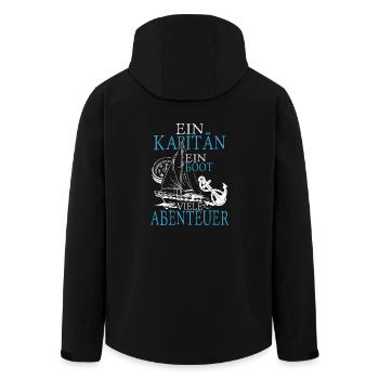 Ein kapitän ein boot viele abenteuer - Recycelte Männer Softshell-Jacke von Stanley/Stella - Schwarz - Hinten - AI Model Male 185 light (185cm)