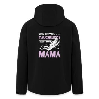 Mein bester tauchbuddy nennt mich Mama - Recycelte Männer Softshell-Jacke von Stanley/Stella - Schwarz - Hinten - AI Model Male 185 light (185cm)