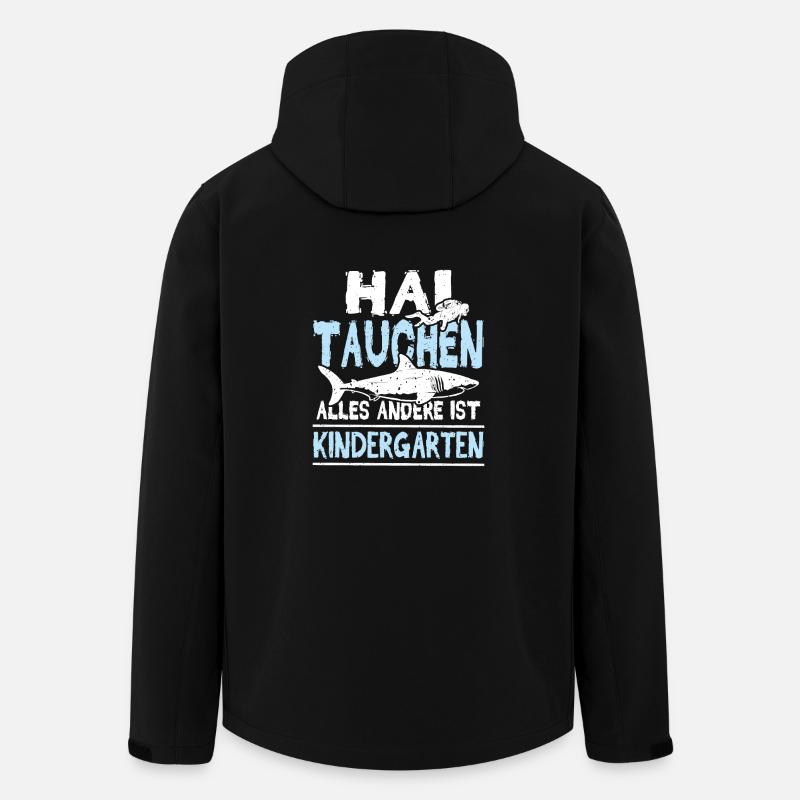 Hai tauchen im Meer - Recycelte Männer Softshell-Jacke von Stanley/Stella - Schwarz