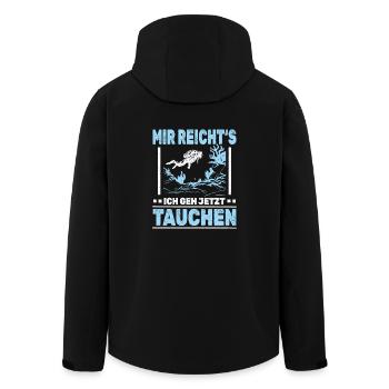 Mir reichts ich geh jetzt tauchen - Recycelte Männer Softshell-Jacke von Stanley/Stella - Schwarz - Hinten - AI Model Male 185 light (185cm)