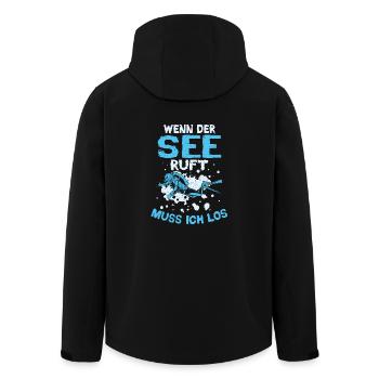 Wenn der See ruft muss ich los tauchen - Recycelte Männer Softshell-Jacke von Stanley/Stella - Schwarz - Hinten - AI Model Male 185 light (185cm)