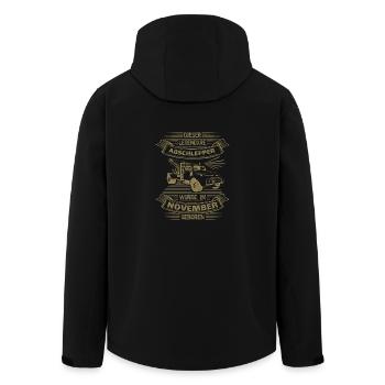 Dieser legendäre Abschlepper ist im November - Recycelte Männer Softshell-Jacke von Stanley/Stella - Schwarz - Hinten - AI Model Male 185 light (185cm)