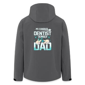 Mon dentiste préféré m’appelle papa - Veste softshell homme en polyester recyclé Stanley/Stella - charbon - Dos - AI Model Male 185 light (185cm)