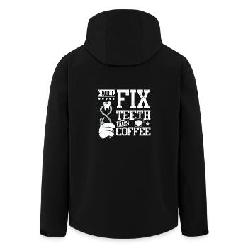 Réparera les dents pour le dentiste au café - Veste softshell homme en polyester recyclé Stanley/Stella - noir - Dos - AI Model Male 185 light (185cm)