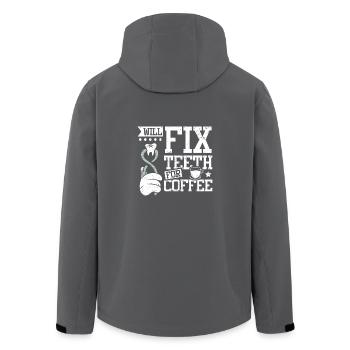 Réparera les dents pour le dentiste au café - Veste softshell homme en polyester recyclé Stanley/Stella - charbon - Dos - AI Model Male 185 light (185cm)