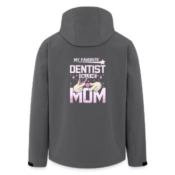 Mon dentiste préféré m’appelle maman - Veste softshell homme en polyester recyclé Stanley/Stella - charbon - Dos - AI Model Male 185 light (185cm)