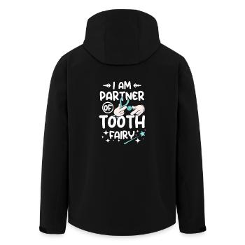 I am partner of tooth fairy - Men’s Recycled Softshell Jacket by Stanley/Stella - black - Back - AI Model Male 185 light (185cm)