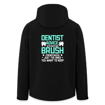 Funny dentist advice - Men’s Recycled Softshell Jacket by Stanley/Stella - black - Back - AI Model Male 185 light (185cm)