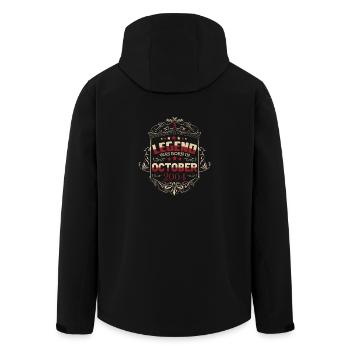 A legend was born in October 2004 - Men’s Recycled Softshell Jacket by Stanley/Stella - black - Back - AI Model Male 185 light (185cm)