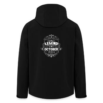 A legend was born in October 2004 - Men’s Recycled Softshell Jacket by Stanley/Stella - black - Back - AI Model Male 185 light (185cm)
