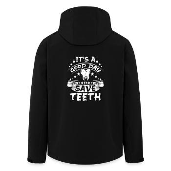 It's a good day to save teeth - Men’s Recycled Softshell Jacket by Stanley/Stella - black - Back - AI Model Male 185 light (185cm)