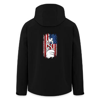 Usa American Flag Dentist 4 juillet - Veste softshell homme en polyester recyclé Stanley/Stella - noir - Dos - AI Model Male 185 light (185cm)