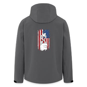 Usa American Flag Dentist 4 juillet - Veste softshell homme en polyester recyclé Stanley/Stella - charbon - Dos - AI Model Male 185 light (185cm)