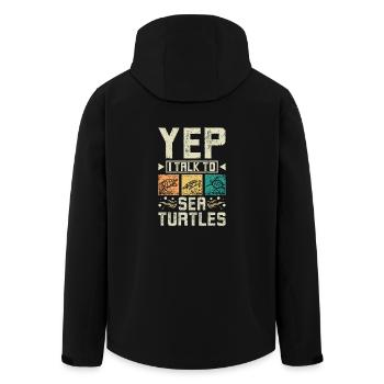 Yep I talk to sea turtles - Recycelte Männer Softshell-Jacke von Stanley/Stella - Schwarz - Hinten - AI Model Male 185 light (185cm)