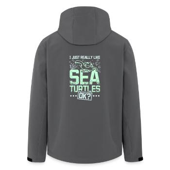 I just really like sea turtles ok? - Recycelte Männer Softshell-Jacke von Stanley/Stella - Schwarz - Hinten - AI Model Male 185 light (185cm)