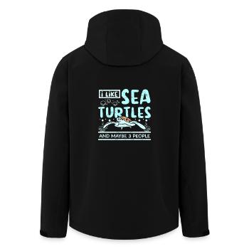 I like sea turtles and Maybe 3 people - Recycelte Männer Softshell-Jacke von Stanley/Stella - Schwarz - Hinten - AI Model Male 185 light (185cm)