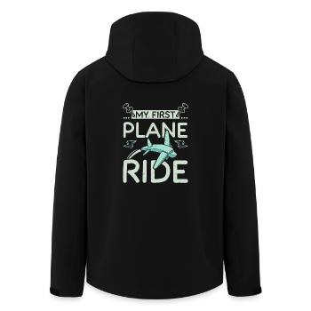 Mon premier voyage en avion - Veste softshell homme en polyester recyclé Stanley/Stella - noir - Dos - AI Model Male 185 light (185cm)