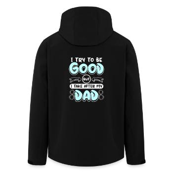 Boy I try to be good but I take after my dad - Recycelte Männer Softshell-Jacke von Stanley/Stella - Schwarz - Hinten - AI Model Male 185 light (185cm)