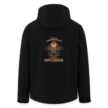 Ne sous-estimez jamais un vieil homme en novembre - Veste softshell homme en polyester recyclé Stanley/Stella - noir - Dos - AI Model Male 185 light (185cm)