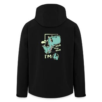 Enfants dinosaure 4 ans rawa J’ai 4ème anniversaire - Veste softshell homme en polyester recyclé Stanley/Stella - noir - Dos - AI Model Male 185 light (185cm)