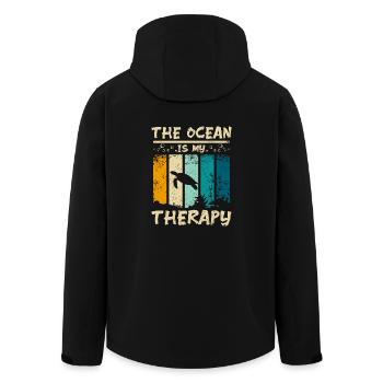 The ocean is my therapy - Recycelte Männer Softshell-Jacke von Stanley/Stella - Schwarz - Hinten - AI Model Male 185 light (185cm)