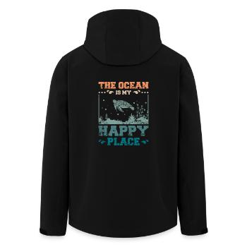 The ocean is my happy place - Recycelte Männer Softshell-Jacke von Stanley/Stella - Schwarz - Hinten - AI Model Male 185 light (185cm)