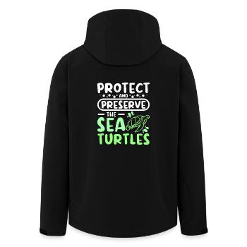 Protect and preserve the sea turtles - Recycelte Männer Softshell-Jacke von Stanley/Stella - Schwarz - Hinten - AI Model Male 185 light (185cm)