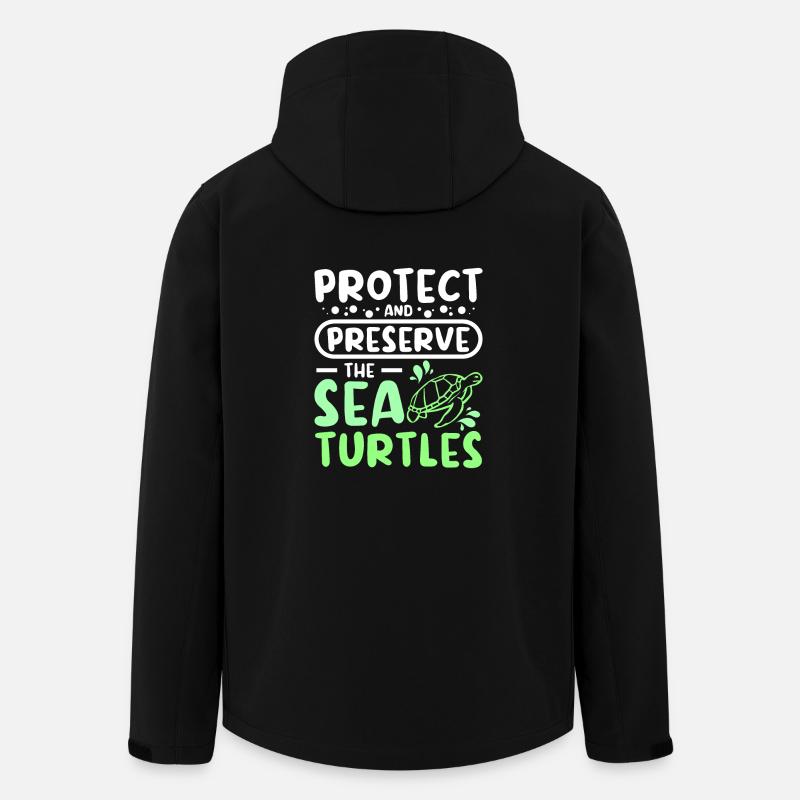 Protéger et préserver les tortues de mer - Veste softshell homme en polyester recyclé Stanley/Stella - noir