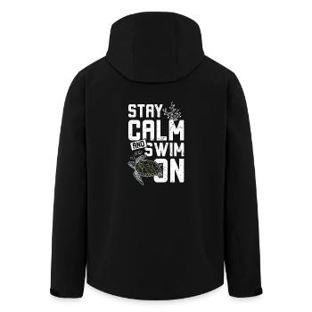 Sea turtle stay calm and swim on - Recycelte Männer Softshell-Jacke von Stanley/Stella - Schwarz - Hinten - AI Model Male 185 light (185cm)