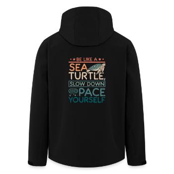 Sea turtle slow down and pace yourself - Men’s Recycled Softshell Jacket by Stanley/Stella - black - Back - AI Model Male 185 light (185cm)