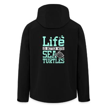 Life is better with sea turtles - Recycelte Männer Softshell-Jacke von Stanley/Stella - Schwarz - Hinten - AI Model Male 185 light (185cm)