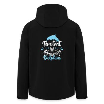 Protect and preserve dolphins - Recycelte Männer Softshell-Jacke von Stanley/Stella - Schwarz - Hinten - AI Model Male 185 light (185cm)