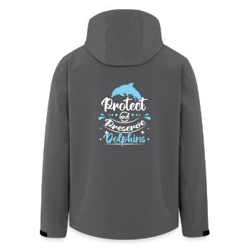 Protéger et préserver les dauphins - Veste softshell homme en polyester recyclé Stanley/Stella - charbon - Dos - AI Model Male 185 light (185cm)