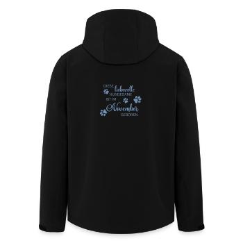 Liebevolle Hundedame ist im November geboren - Recycelte Männer Softshell-Jacke von Stanley/Stella - Schwarz - Hinten - AI Model Male 185 light (185cm)