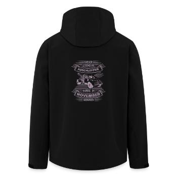 Dieser legendäre Abschlepper ist im November - Recycelte Männer Softshell-Jacke von Stanley/Stella - Schwarz - Hinten - AI Model Male 185 light (185cm)