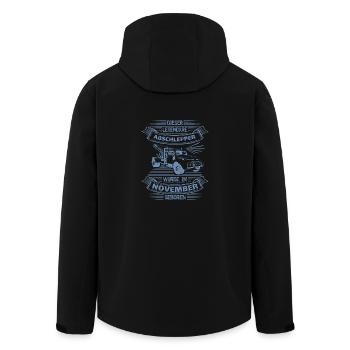 Dieser legendäre Abschlepper ist im November - Recycelte Männer Softshell-Jacke von Stanley/Stella - Schwarz - Hinten - AI Model Male 185 light (185cm)