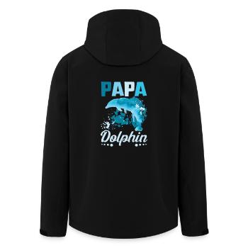 Dad Fahter Papa Dolphin - Recycelte Männer Softshell-Jacke von Stanley/Stella - Schwarz - Hinten - AI Model Male 185 light (185cm)
