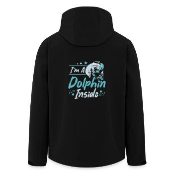 I'm a dolphin inside - Recycelte Männer Softshell-Jacke von Stanley/Stella - Schwarz - Hinten - AI Model Male 185 light (185cm)