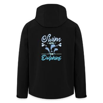 Swim with the dolphins - Recycelte Männer Softshell-Jacke von Stanley/Stella - Schwarz - Hinten - AI Model Male 185 light (185cm)