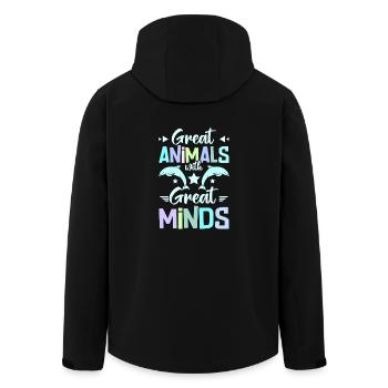Great animals with great minds dolphins - Recycelte Männer Softshell-Jacke von Stanley/Stella - Schwarz - Hinten - AI Model Male 185 light (185cm)