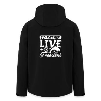 I'd rather live in freedom dolphins - Recycelte Männer Softshell-Jacke von Stanley/Stella - Schwarz - Hinten - AI Model Male 185 light (185cm)