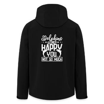 Dolphins make me happy you not so much - Recycelte Männer Softshell-Jacke von Stanley/Stella - Schwarz - Hinten - AI Model Male 185 light (185cm)