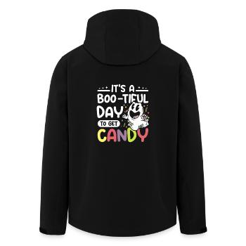 It's a boo-tiful day to get candy - Men’s Recycled Softshell Jacket by Stanley/Stella - black - Back - AI Model Male 185 light (185cm)