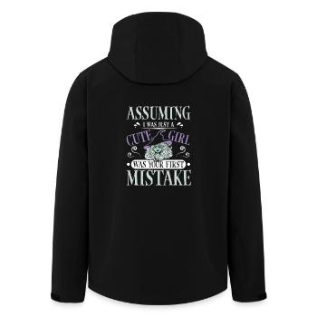 cute girl halloween saying - Men’s Recycled Softshell Jacket by Stanley/Stella - black - Back - AI Model Male 185 light (185cm)