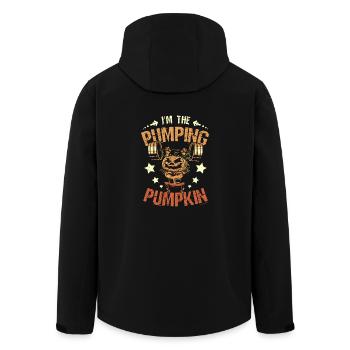 I'm the pumping pumpkin gym halloween - Men’s Recycled Softshell Jacket by Stanley/Stella - black - Back - AI Model Male 185 light (185cm)
