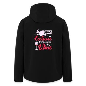 Halloween costume now give me wine - Men’s Recycled Softshell Jacket by Stanley/Stella - black - Back - AI Model Male 185 light (185cm)