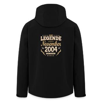 Geschenke zum Geburtstag Volljährig November - Recycelte Männer Softshell-Jacke von Stanley/Stella - Schwarz - Hinten - AI Model Male 185 light (185cm)