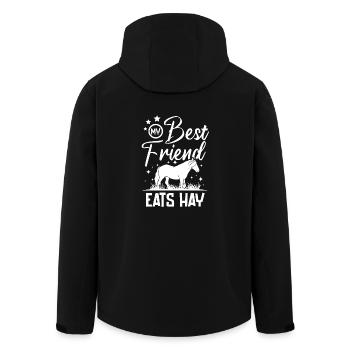My best friend eats hay - Recycelte Männer Softshell-Jacke von Stanley/Stella - Schwarz - Hinten - AI Model Male 185 light (185cm)